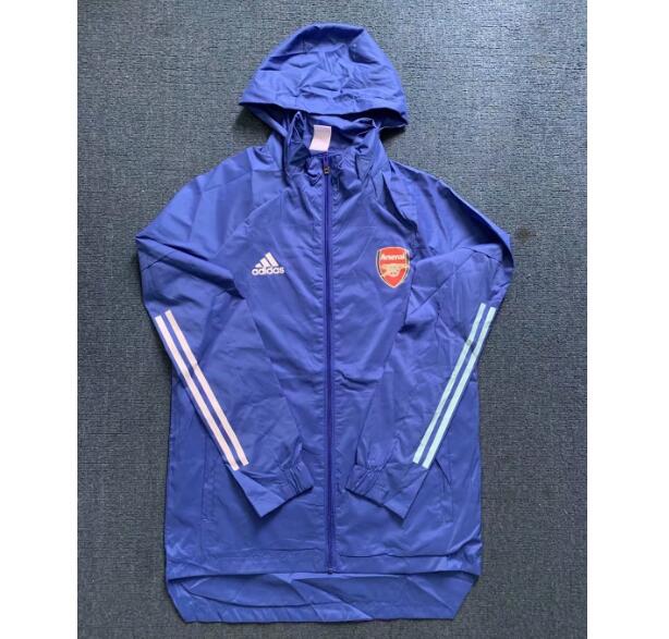 Arsenal Blue Hoodie Windbreaker Jacket 2020/21